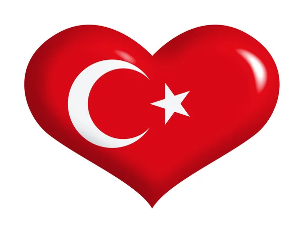 Turkish Flag Heart — Stock Photo, Image