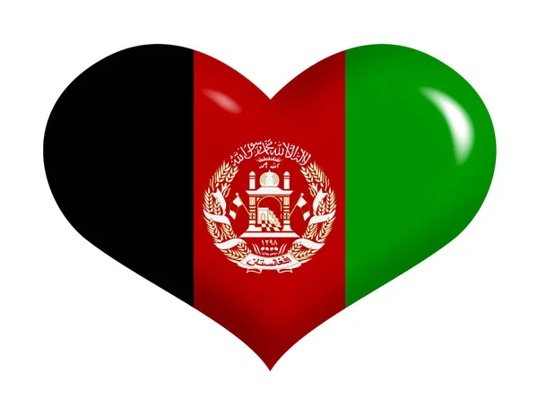 Bandiera Afghana Sul Cuore — Foto Stock