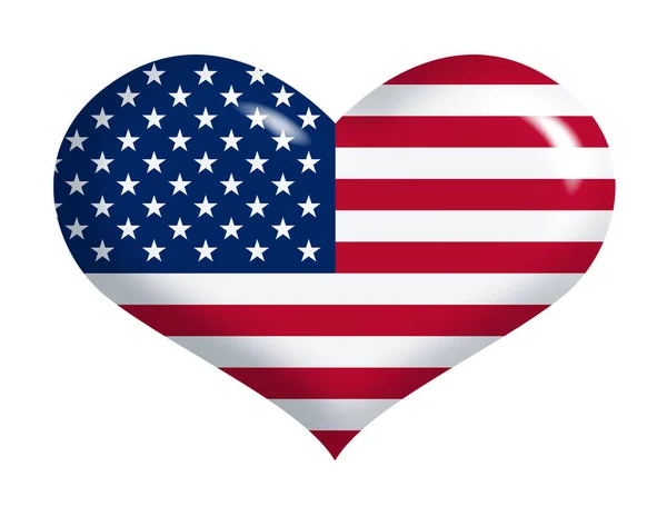 Bandera Americana Corazón — Foto de Stock