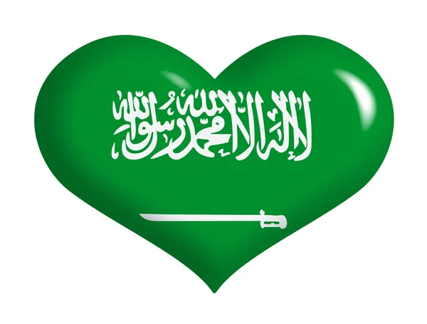 Bandiera Saudita Sul Cuore — Foto Stock