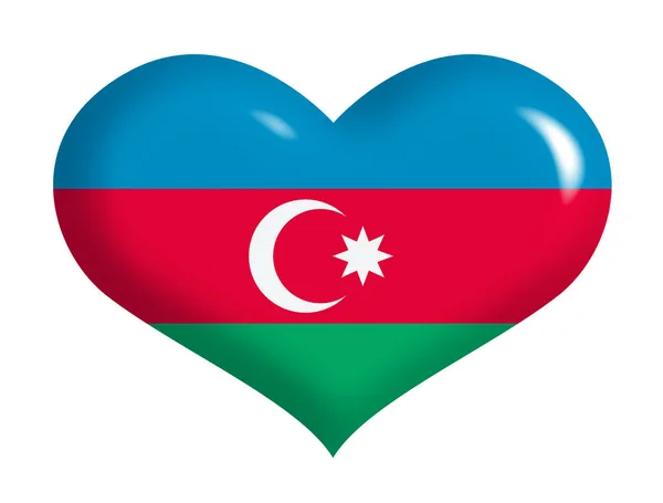 Σημαία Αζερμπαϊτζάν Στην Καρδιά — Φωτογραφία Αρχείου