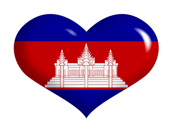 Cambodian Flag Heart — ストック写真