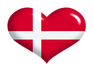 Kalbinde Danimarka bayrağı