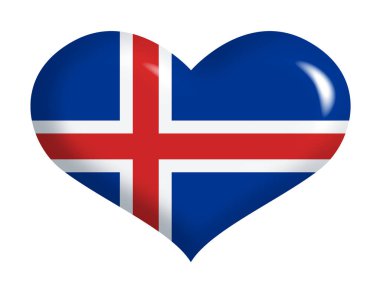 Kalbinde İzlanda bayrağı