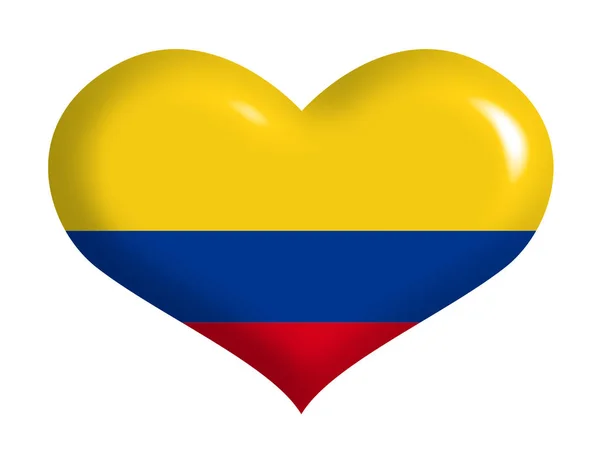 Bandiera Colombiana Sul Cuore — Foto Stock