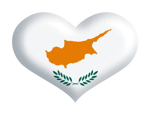 Cypriot Flag Heart — ストック写真