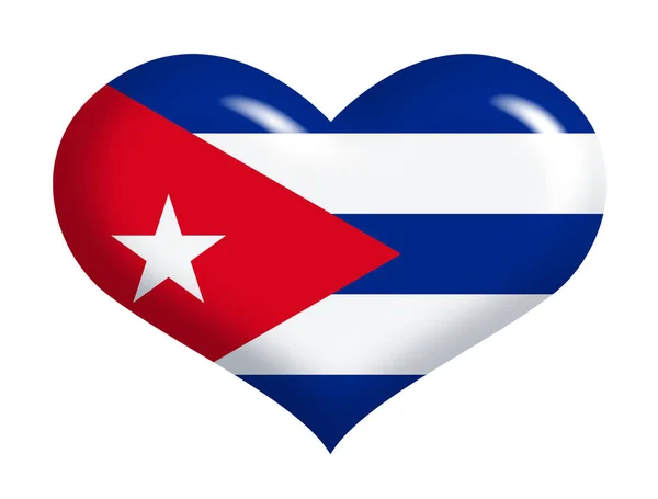 Bandiera Cubana Sul Cuore — Foto Stock