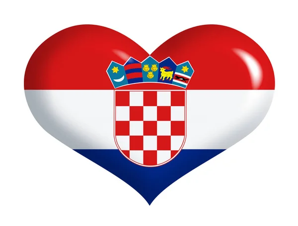 Bandeira Croata Coração — Fotografia de Stock