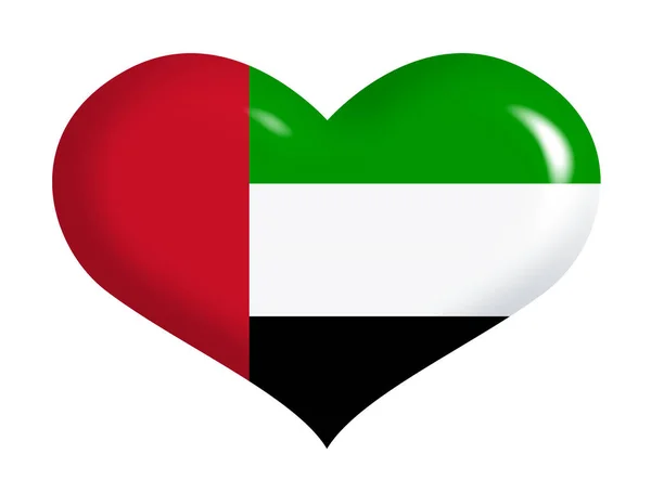 Vereinte Arabische Emirate Flagge Herzen — Stockfoto