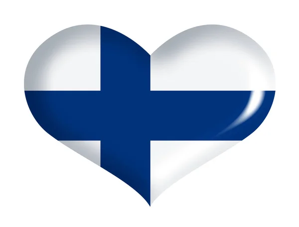 Finnish Flag Heart — ストック写真