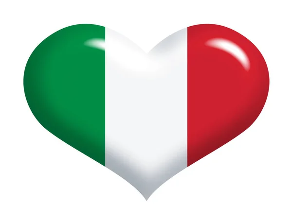 Olasz Zászló Szíven — Stock Fotó