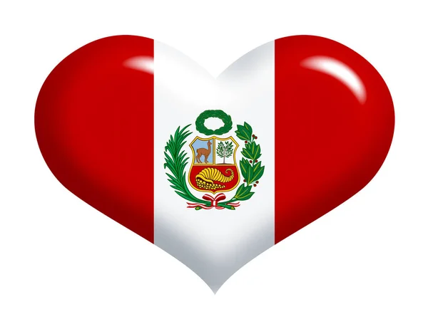 Bandeira Peruana Coração — Fotografia de Stock