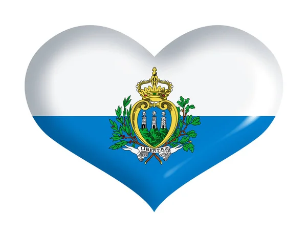 Bandiera San Marino Sul Cuore — Foto Stock