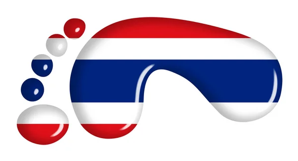 Thai Flag Footprint — Stock Photo, Image