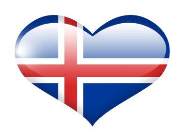 Kalbine yansıyan İzlanda bayrağı