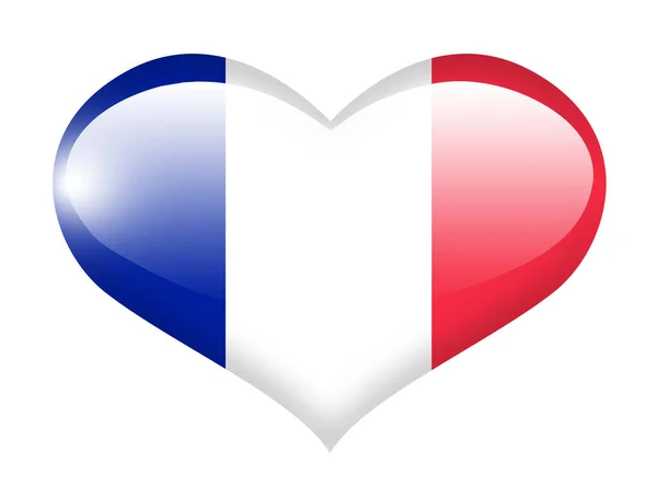 France Flag Heart Reflection — Stockfoto