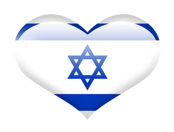 Bandera Israel Corazón Con Reflexión —  Fotos de Stock