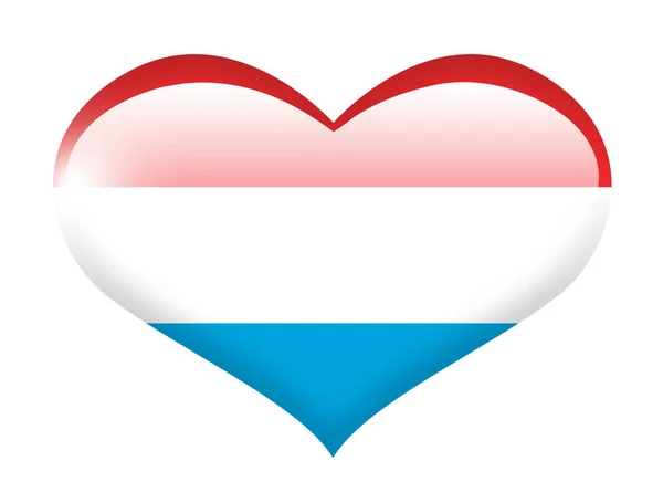 Bandeira Luxemburgo Coração Com Reflexão — Fotografia de Stock