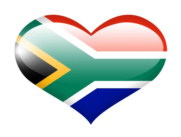 南非国旗挂在心上 带着反思 — 图库照片