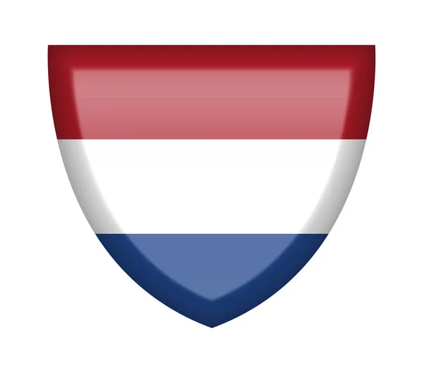 Shield Holland Flag White Background — Stock Photo, Image