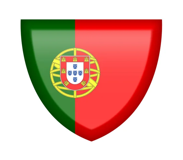 Schild Mit Portugiesischer Flagge Auf Weißem Hintergrund — Stockfoto
