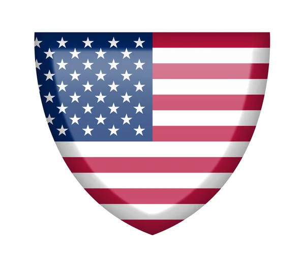 白色背景上带有Usa标志的盾牌 — 图库照片