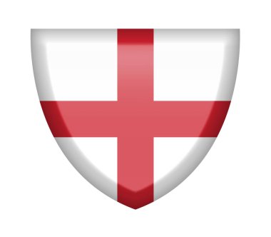 Beyaz arka planda İngiltere bayrağı olan kalkan