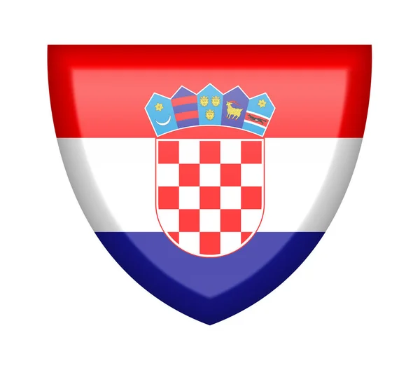Щит Флагом Хорватии Белом Фоне — стоковое фото