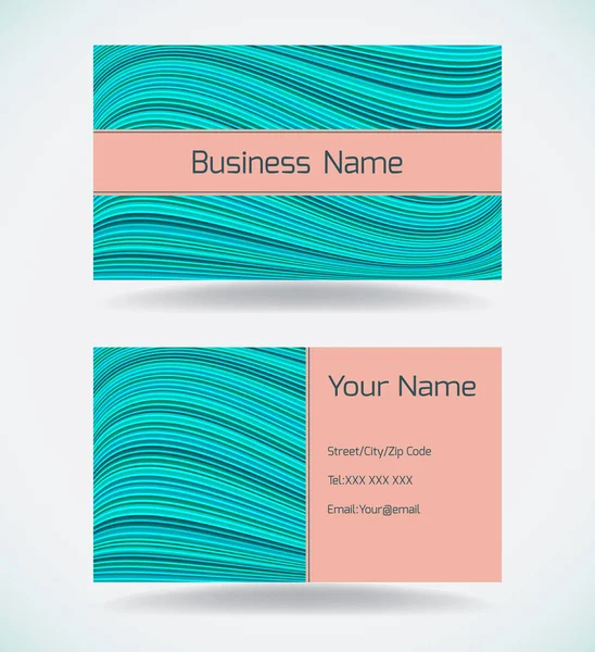 Turquoise business card template — Stock Vector