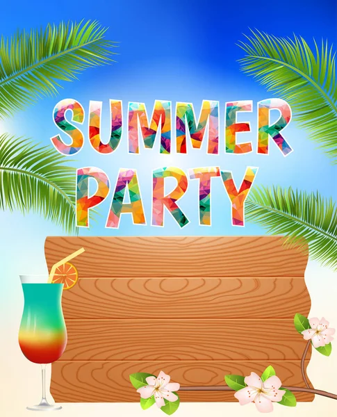 Affiche fête d'été — Image vectorielle
