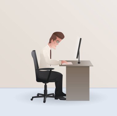 Ofiste çalışan bir işadamı.