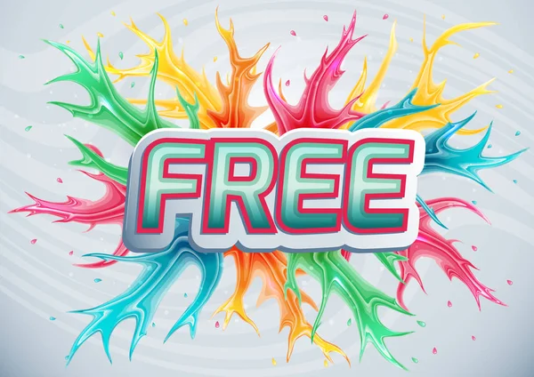 Colorful banner with the word free. — Stock Vector
