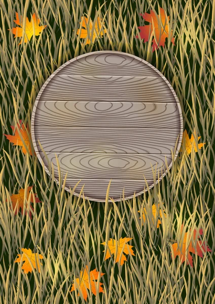 Ahşap tahtayla sonbahar arkaplanı