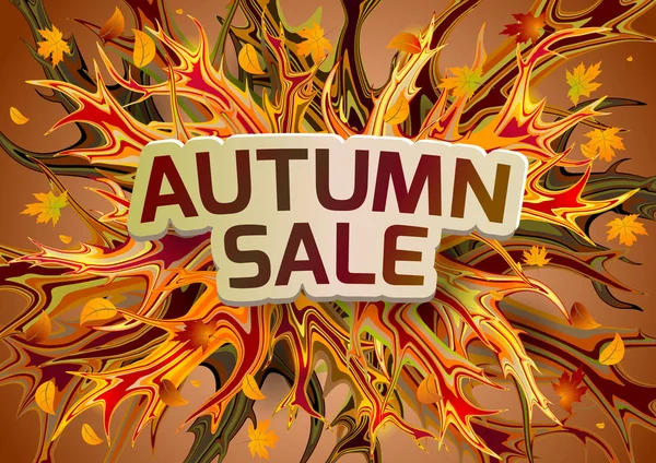 Autumn sale banner with abstract shapes. — Stock Vector