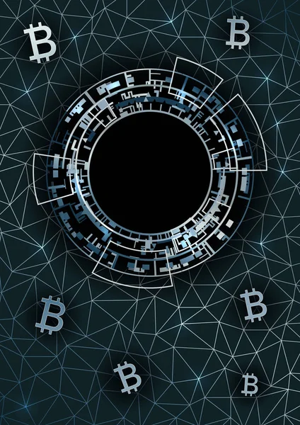 Bitcoin sembolleri ile dikey arka plan.