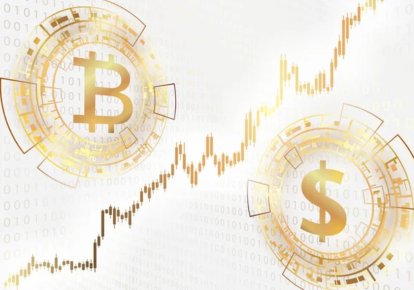 Bitcoin tipo de cambio para el dólar . — Vector de stock