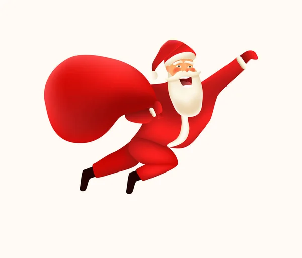 Noel Baba bir çanta ile gülümseyen.