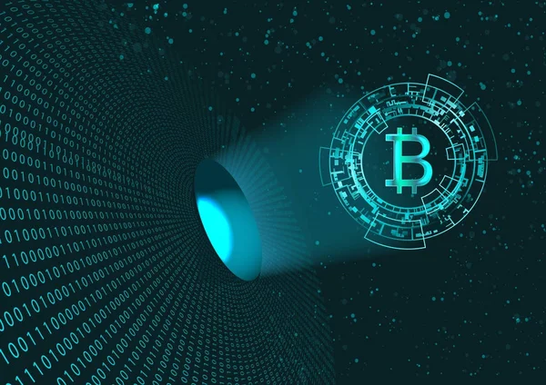 Bitcoin sembol ve ikili kod.