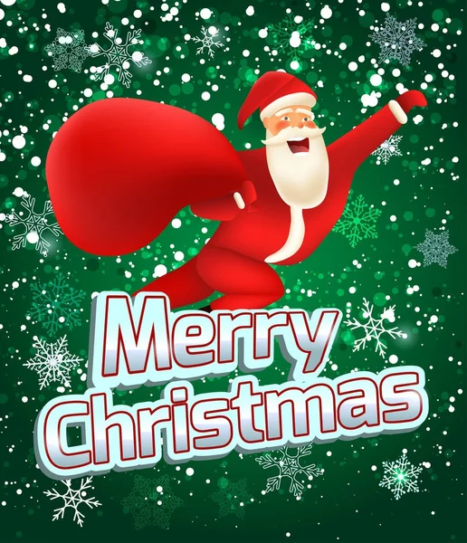 Weihnachtskarte mit lustigem Weihnachtsmann. — Stockvektor