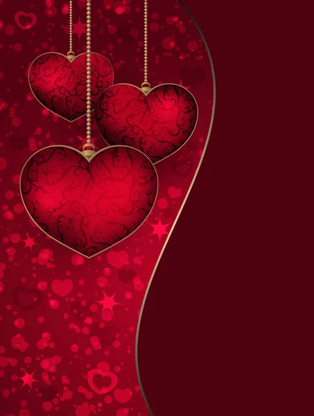 Valentine's background with decorative hearts. — Stock Vector