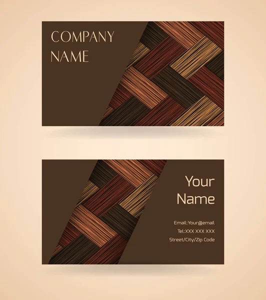 Business card with a brown pattern. — Stock Vector