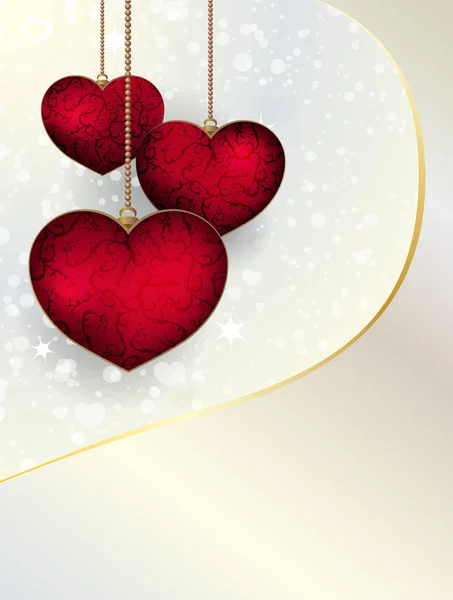 Ημέρα του Αγίου Βαλεντίνου κάρτα με διακοσμητική καρδιά. — Διανυσματικό Αρχείο