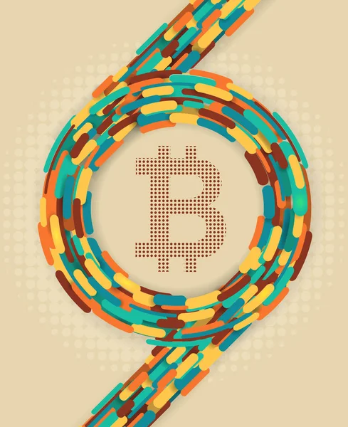 Symbole Btcoin et fond vintage . — Image vectorielle