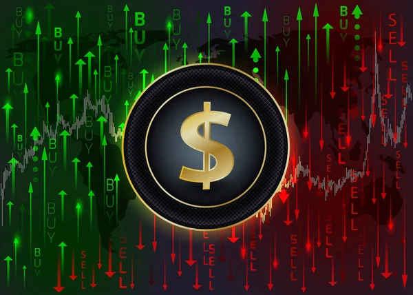 Concepto de comercio dólar . — Vector de stock