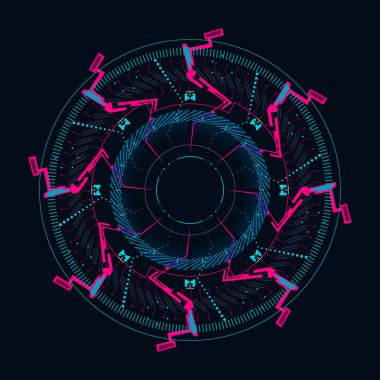 Fütüristik tasarım için yuvarlak element. Hud arayüzü kavramı.