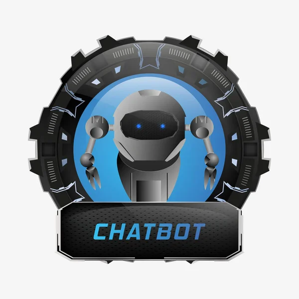 Chat Bot Sign Vector Illustration White Background — Stock Vector