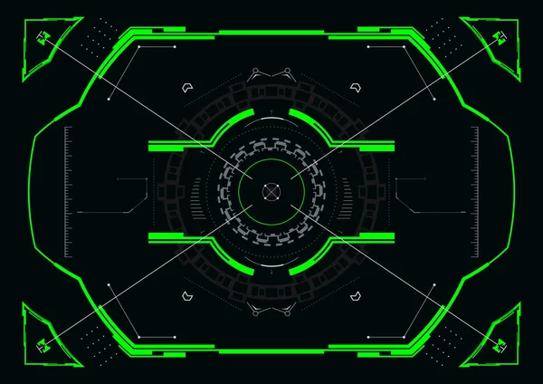 Φουτουριστικό Crosshair Έννοια Για Hud Interface Abstract Tech Elements Vector — Διανυσματικό Αρχείο