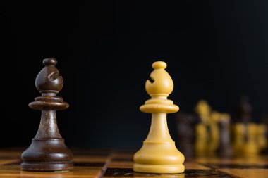 Satranç tahtasında fotoğraflanmış.