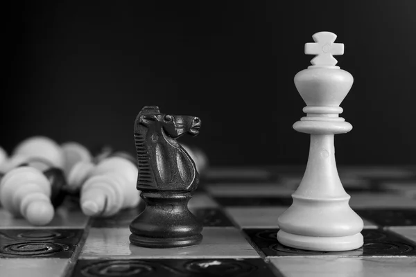 Chess photographed on a chessboard — Stock Photo, Image