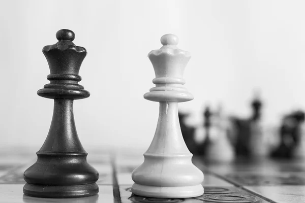 Chess photographed on a chessboard — Stock Photo, Image